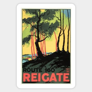 ENGLAND REIGATE Route 160 Surrey Art Deco Vintage Railway Sticker